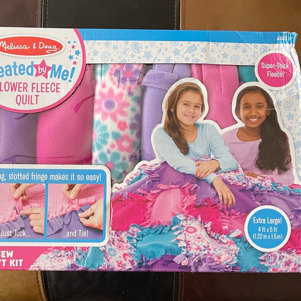 Melissa & Doug Created by Me! Flower Fleece Quilt Kit
